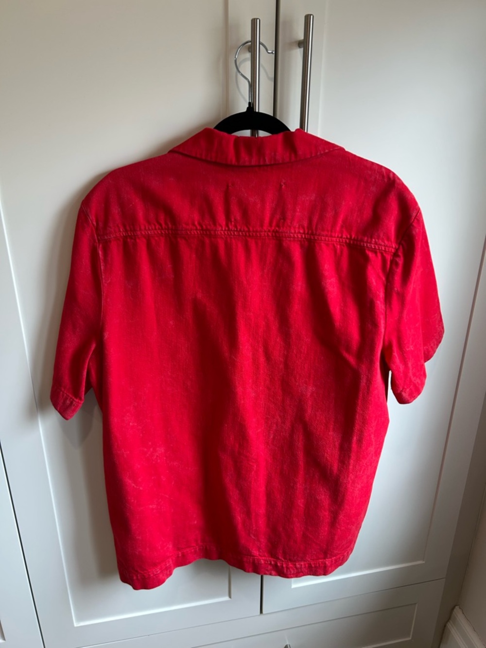 COS Red Denim Button-Up Shirt - Picture 3 of 7